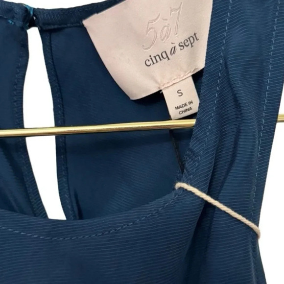 NWT Rare Cinq A Sept Cuerpo Dylan Tunic Asymmetric Navy Size S MSRP $269 - Picture 5 of 7